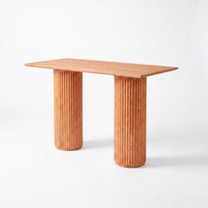 COMM-SETUP-024 | SYDNEY FLUTED RECT. COMMUNAL TABLE NATURAL WOOD