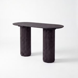 COMM-SETUP-022 | SYDNEY FLUTED OVAL COMMUNAL TABLE BLACK WOOD