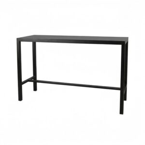 COMM-051 | CONTEMPORARY SKINNY COMMUNAL TABLE BLACK FRAME WITH PLEXI TOP