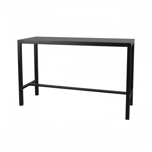 COMM-051 | CONTEMPORARY SKINNY COMMUNAL TABLE BLACK FRAME WITH PLEXI TOP