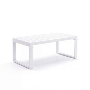 CT-EU-060 | WHITE FRAME CONTEMPORARY COFFEE TABLE