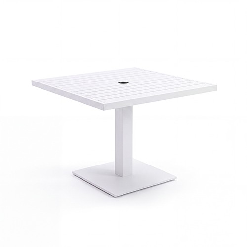 CASUAL-EU-050 | CATALINA CAFÉ TABLE WITH UMBRELLA HOLE WHITE