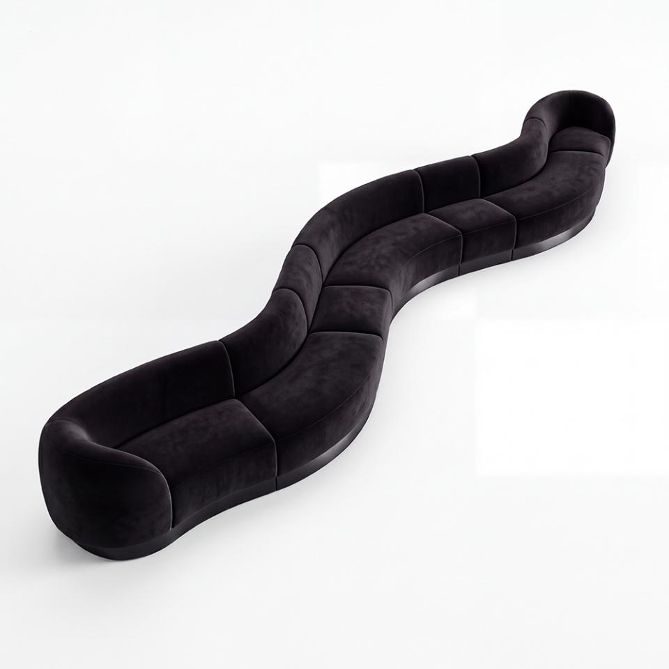 SS-810-SETUP-120 | BELLAGIO COMPASS CURVED SOFA CURVED ENDS